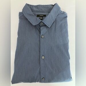 Alfani Men’s Dress Shirt, Size XXL, Blue/Gray, Striped, Long Sleeves